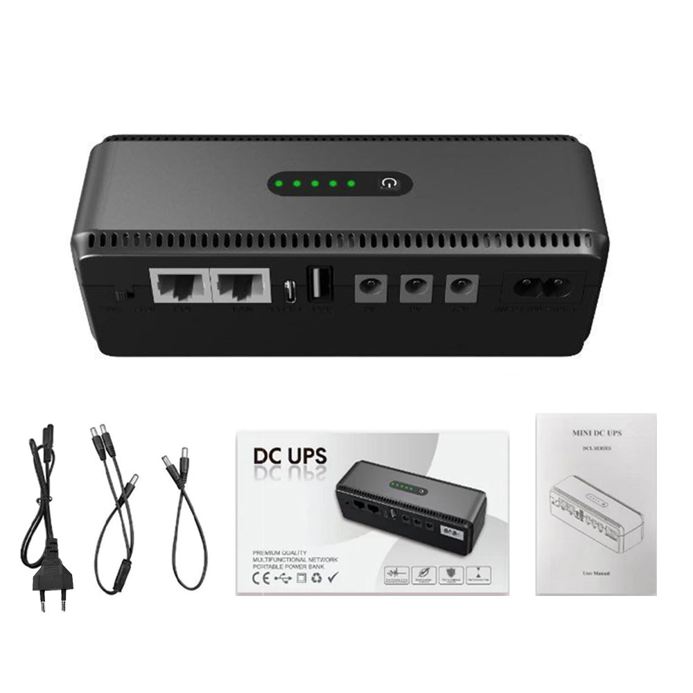 DC UPS Mini Uninterrupted Power Supply 5V 9V 12V Output for Routers Cameras 18W Battery Backup 10400mah  EU/US Plug