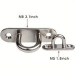 Marine Grade Stainless Steel Oval Eye Plate 304 Anti Corrosion Fastening Kit for Shade Sail Installation Boat Rigging Load Capacity 90 lbs Anchor