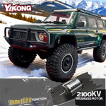 LinkMejor YK4107 PRO 1/10 2.4G 4WD Brushless RC Car Tank Turn Rock Crawler Two Speed Differential Lock New LCG Chassis Hobbwing Power Metal Gears Oil Filled Shocks LED Lights Monster Off-Road Pickup Climbing Truck Vehicles Models Toys