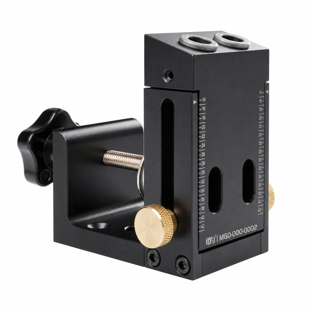 LinkMejor Pocket Hole Jig Aluminum Alloy Oblique Guide Drill Punch Locator for Carpenter DIY Joinery