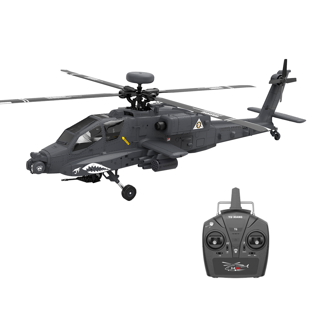 LinkMejor F11-N 1:32 AH-64 Apache Scale 2.4G 6CH Altitude Hold Optical Flow Positioning Dual Brushless Motor Flybarless RC Helicopter RTF