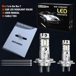LinkMejor X5-H7 Pair 2600LM LED Car LED Headlight Bulbs Hi/Low Beam 6000K-6500K Unviersal Car LED Headlights