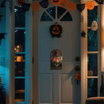 Elfeland Halloween Doorbell Decorations With Spooky Sounds & Lightup Eyes Animated Pumpkin/Skull/Witch Design for Scary Door Decoration Prank Prop Trick Or Treats Event