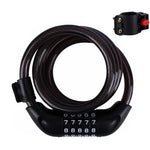 LinkMejor Bike Lock Steel Password Lock Five-digit Code Anti-theft 120CM Portable Safety Cable Lock for MTB Bike Electric Bike Scooter Motorcycle
