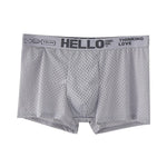 4pcs Men's Boxers Ice Silk Mesh Boxers Shorts Comfortable U Convex Pouch Underwear Loose Breathable Boxers Underpants Male Panties