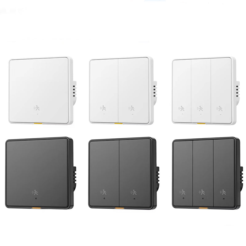 Tuya Zigbe 1/2/3 Gang Smart Wall Light Button Switch with 6M Radar Human Motion Detection Alarm Sensor No/Need Neutral Wire Switch 110-240V Smart Life APP