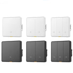 Tuya Zigbe 1/2/3 Gang Smart Wall Light Button Switch with 6M Radar Human Motion Detection Alarm Sensor No/Need Neutral Wire Switch 110-240V Smart Life APP