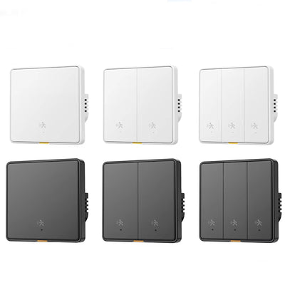 Tuya Zigbe 1/2/3 Gang Smart Wall Light Button Switch with 6M Radar Human Motion Detection Alarm Sensor No/Need Neutral Wire Switch 110-240V Smart Life APP