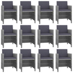 13 Piece Outdoor Dining Set with Cushions Poly Rattan Anthracite