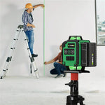 LinkMejor 4D 16 Lines Laser Level with Dual Rechargeable Batteries USB Powered Self-Leveling Multi-Line Cross Leveling Tool Includes Deluxe Fabric Pouch and Wireless Remote Control for Construction and Home Remodeling