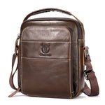 LinkMejor Genuine Leather Men Shoulder Bags Vintage Small Flap Crossbody Handbag Vintage Messenger Bag