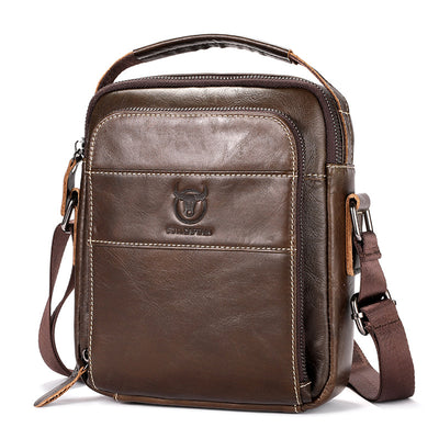 LinkMejor Genuine Leather Men Shoulder Bags Vintage Small Flap Crossbody Handbag Vintage Messenger Bag