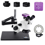 LinkMejor 51MP 2k Trinocular Stereo HDMI Microscope Camera 7X-45X Continuous HD Zoom Stereo Trinocular Microscope For Phone Repair