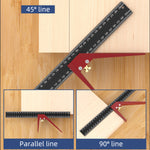 LinkMejor 3PCS Multi-angle Measuring Ruler Square Ruler Metric and Imperial Scale Woodworking Scribing Measure Tools for Marking and Measuring