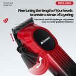 LinkMejor MS-5069 Hair Clipper 5W 2000mAh USB Rechargeable LCD Display Professional T Blade Mens Beard Trimmer Self Sharpening Blades Kit