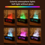 Kinscoter Fireplace Air Humidifier Waterless 150ml Water Tank Auto-Off Aroma Essential Oil Diffuser with LED Light & Remote Control for Home Gift