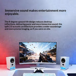 LinkMejor R20 Desktop Computer Speaker Wired bluetooth 6.0 Soundbar with RGB Light Bar Deep Bass Plug and Play Mini Home Speaker Subwoofer
