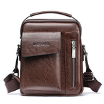LinkMejor Men's Crossbody Bag PU Leather Hand Bag for Men Messenger Bags Waterproof Backpacks Business Casual Single Shoulder Bag