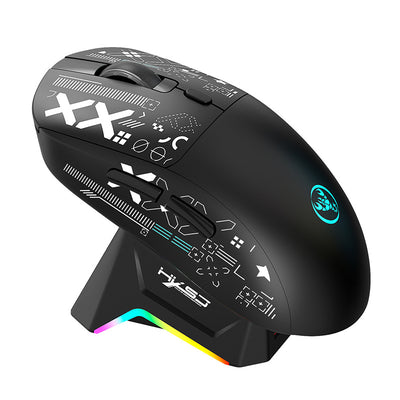 LinkMejor T90PRO Tri-mode Wireless Gaming Mouse with RGB Charging Dock 12000DPI 86g Lightweight Mute Ergonomics Gamer Mice for Desktop Laptop Computer