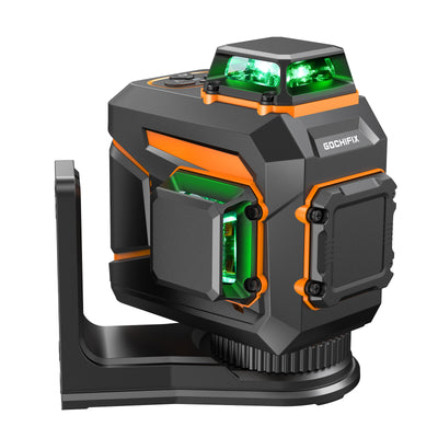 LinkMejor 2x360° Laser Level Leveling Green 360 Self Line Laser Level Tool Wall Suction Stand Receiver 100ft Line Laser for Picture Hanging Outdoor Rechargeable Battery,2x360,2D