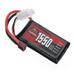 LinkMejor Power 7.4V 1550mAh 150C 2S LiPo Battery T Plug for RC Car