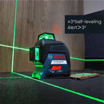 GLL3-60XG 3D Green Laser Level 12 Lines Auto-Leveling 30m Range IP54 High Accuracy Construction Tool English version