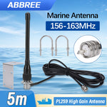 LinkMejor X107M Marine VHF Radio Antenna 156-163Mhz Frequency Range 2dBi High Gain Waterproof Boat Antenna with PL-259 Connector