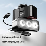 LinkMejor Wide Angle Bike Light Set 3 LED Anti-glared USB Rechargeable Safety Waterproof Quick Charge Cycling