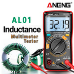 LinkMejor AL01 Portable Digital Multimeter High Precision Voltage Current Resistance Capacitance Frequency Temperature Tester Inductance NCV Detection True RMS Backlight Display Auto-Off