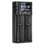 Astrolux® VC02 Intelligent 2-Slot LCD Battery Charger Type-C 2A Quick Charge Mix-charging of 1.2V Ni-MH/Ni-CD AA/ AAA/ AAAA 3.6V/ 3.7V Li-ion/ IMR/ INR/ ICR 14500/ 18650/ 21700/26650 Battery For Cells Flashlight RC Toys Home Tools