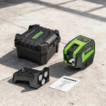Huepar PL211G Laser Level Green Beam 2 Dots 2 Lines Self-Leveling Outdoor Pulse Mode Magnetic Mount Long Working Distance 98-164ft