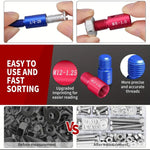 26PCS Nut and Bolt Thread Checker Detachable Nut and Bolt Size Gauge Thread Gauge Suitable for Detecting Fixed Bolts or Threaded Holes in Enclosed Areas