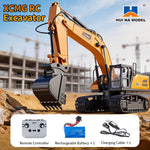 Huina Toys XC523 RTR 1/18 2.4G 26CH Officially Licensed XCMG XE260 RC Excavator Car Alloy Bucket Simulated LED Light APP Remote Controlled Engineering Vehicle Toys Model Collection Gift For Boys