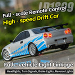 LinkMejor 1899/A99 RTR 1/18 2.4G RWD RC Car Drift GTR R34 Optional Gyro LED Light On-Road Full Proportional Alloy Body Shell Racing Vehicles Models Toys
