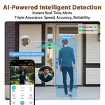K66 2K QHD Smart AI Window Security Camera 4X Digital Zoom Full Color Night Vision AI Motion Anti Glare Dual Band WiFi Alexa Wireless Indoor Outdoor Surveillance Camera