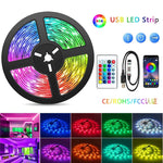 Elfeland RGB LED Strip Kit 5050 Bluetooth Remote Control 5V 30 LEDs/m Adhesive Flexible Cuttable Strip Lights IP20 for Home Decor 1m 2m 5m 10m