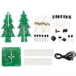 Tri-color/Colorful Curved-leaf Christmas Tree Standard/Music Version DIY Electronic Kits