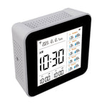 13 in 1 Tuya WIFI Intelligent Thermometer Hygrometer Indoor Accurate Temperature Humidity Gauge Monitor with Time/Calendar/Alarm Display Support Remote APP Control for Home Office