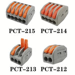 LinkMejor 55PCS PCT-212 213 214 215 Quick Wire Connectors Set Flame-Retardant 48V 8A Easy Installation Reusable Electrical Connectors for Solid Stranded Flexible Wires