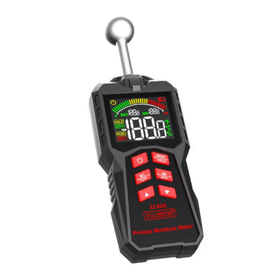 Spherical Induction Moisture Meter ZL62A ZL62B High Precision Portable Wood Wall Tester 0.1-99.9 Percent Moisture Range Adjustable Threshold