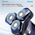 LinkMejor Electric Shaver With LCD Digital Display Magnetic 3-Blade Head IPX7 Full Body Washable Razor