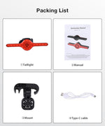 LinkMejor X8 Wireless Remote Bike Turn Taillight 400mAh Battery 7 Light Modes Type-C Rechargeable IPX5 Waterproof Smart Brake Sensing Loud Warning Bicycle Rear Light for Night Safe Cycling