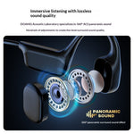New Display Screen Bone Conduction Bluetooth 5.4 Earphone With 32GB Memory 360° Panoramic Sound High&Low Dual Diaphragm 3D Ultra-Sensory Display Screen IP68 Depth Wateproof and Sweatproof Earclips Sports Headphones