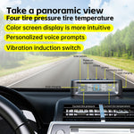 Solar Car TPMS Tire Pressure Monitoring System Automatic Safety Alarm System Tire Temperature Monitoring with 6 Sensors for Truck RV