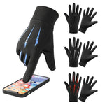 LinkMejor Winter Waterproof Cycling Gloves Outdoor Sports Running Motorcycle Ski TouchScreen Fleece Gloves Non-slip Warm Full Finger for Riding Climbing Skiing Hiking Fishing