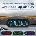 G9 Car HUD Head-up Display Car GPS Multi-function Speedometer Compass HD Head-up Display 360° Rotating Suction Fit All Vehicle