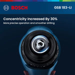 LinkMejor 183-L for Bosch Cordless Impact Drill 18V Brushed Motor 56Nm Torque LED Light Two Speed Metal Chuck