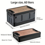 Xmund Large Capacity Foldable Camping Storage Box, Car Trunk Organizer Box with Open-Top Design, Waterproof & Stackable for SUV, Truck, Outdoor Camping, Home