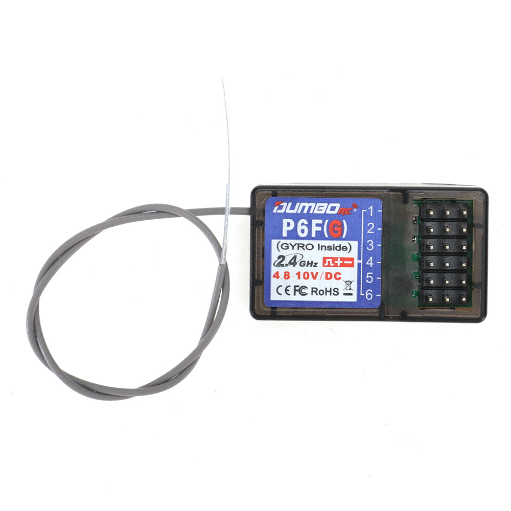 DUMBORC P6F(G) 2.4GHz 6CH RC Receiver Support Gyro for X4 X5 X6 X6PM Radio Transmitter Remote Controller