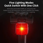WEST BIKING 20LM LED Square Bicycle Taillight Type-C Charging Waterproof 5 Modes Warning Bike Rear Light for MTB Seat Post/Saddle